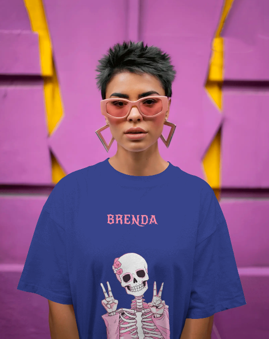 "Brenda Graphic Skeleton Oversized T-Shirt