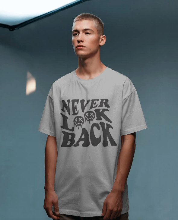 Never Look Back Drop shoulder Graphic Tee